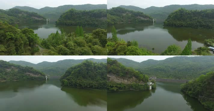 h四川彭州森林河流航拍