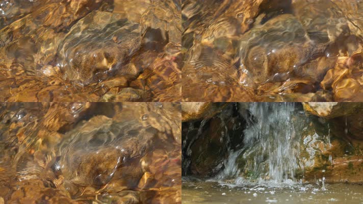 泉水小溪河流瀑布实拍镜头