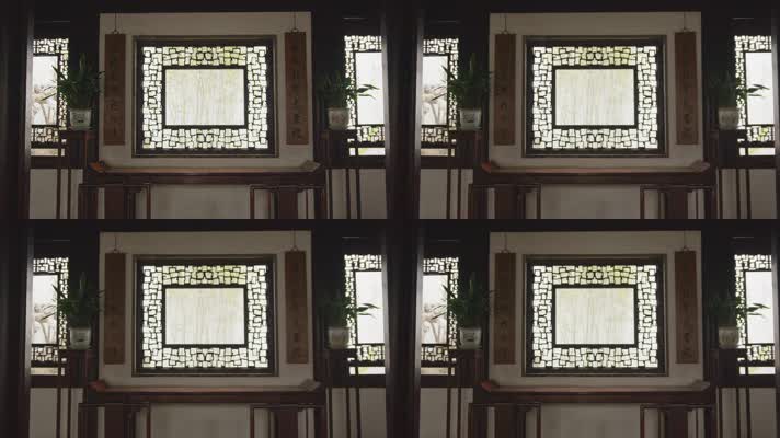 苏州园林木窗中式室内意境古典传统古风建筑