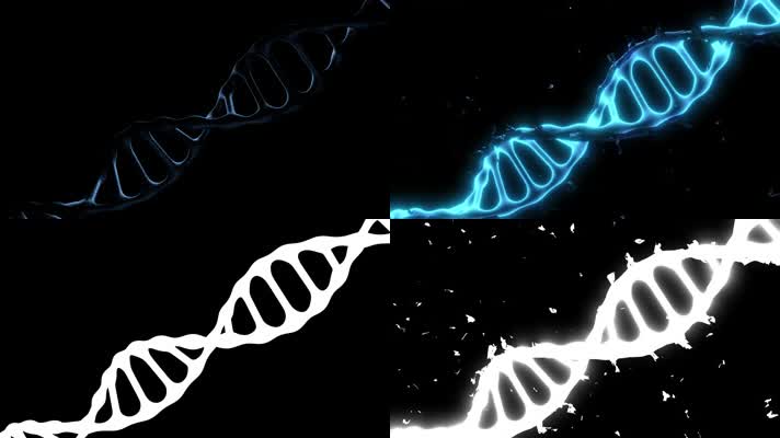 DNA 螺旋结构和闪闪发光的爆炸透明通道