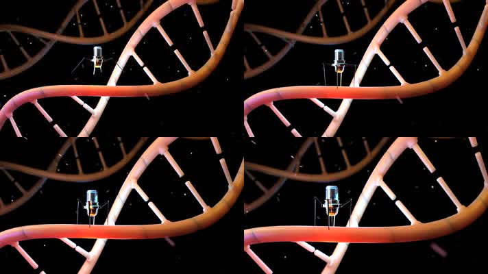 纳米机器人正在修复受损的DNA背景 4K