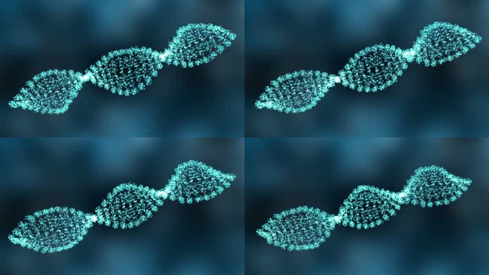 旋转 DNA 链的抽象视频