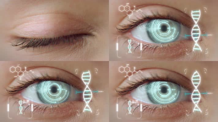 眼睛 DNA 全息图检查过程4K
