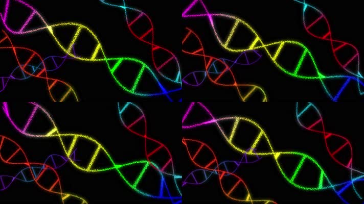 DNA 双螺旋医学背景 DNA 链发光 