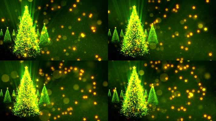 发光圣诞树粒子闪耀科技未来