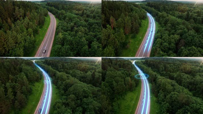 高速公路上的自主智能交通 无人驾驶4K