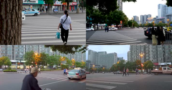 4K60帧城市街道人行道人流穿梭脚步街拍