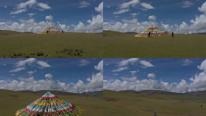 西藏昌都芒康拉乌山风马旗