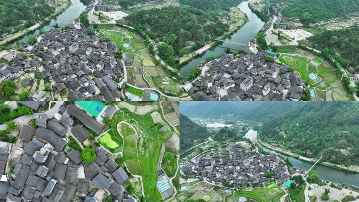 4K航拍贵州台江长滩乡村风景