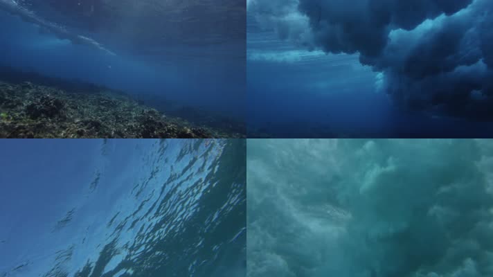 海底、水下海水海浪汹涌