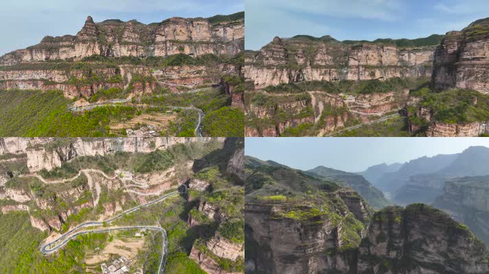 4K航拍河南安阳林州太行山风景