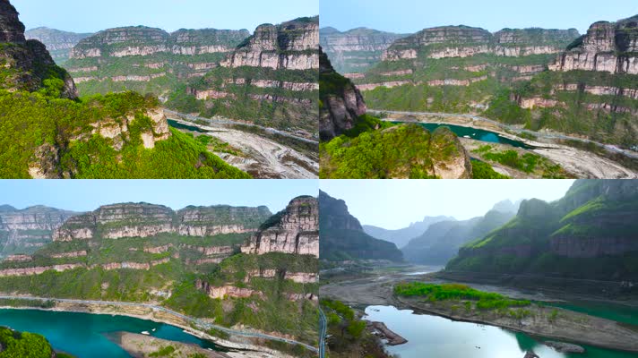 4K航拍河南安阳林州太行山大峡谷风景