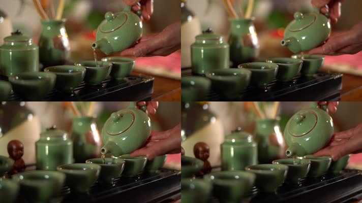 中国茶道茶壶倒茶