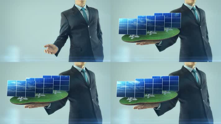 商人，绿色能源，太阳能电池板 