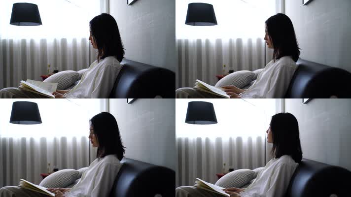 女人看书沉思