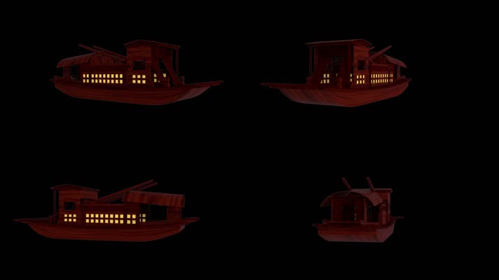 南湖红船C4D三维模型下载