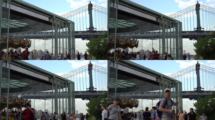 纽约布鲁克林大桥旋转木马4K