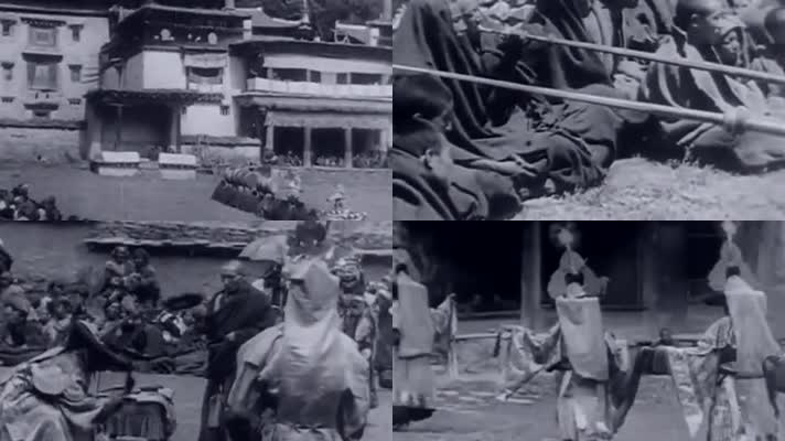 20年代宗教西藏喇嘛寺庙祭拜祭祀礼仪舞蹈