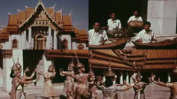 30年代泰国云石寺大理石寺僧侣舞蹈风俗