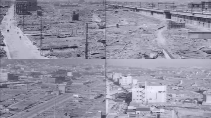 抗日战争日本投降广岛城市废墟原子弹爆炸