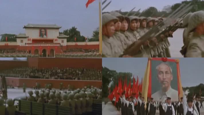 50年代越南民主共和国独立开国典礼庆典阅兵