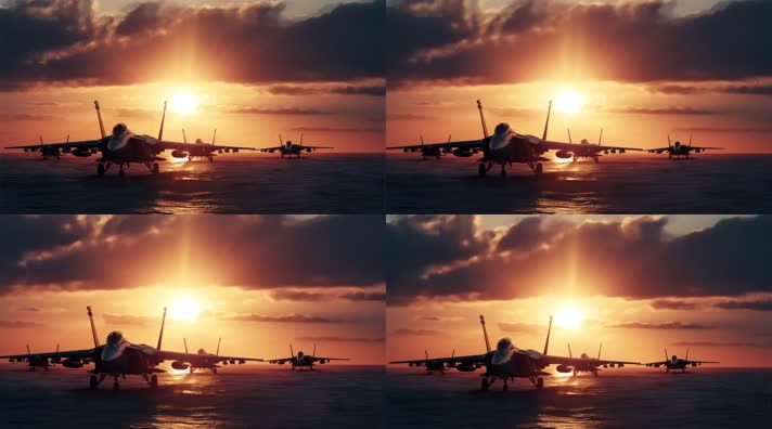 26.4k战斗机起飞降落夕阳唯美创意素材4k战斗机起飞降落夕阳唯美创意素材