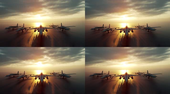 16.4k战斗机起飞降落夕阳唯美创意素材4k战斗机起飞降落夕阳唯美创意素材