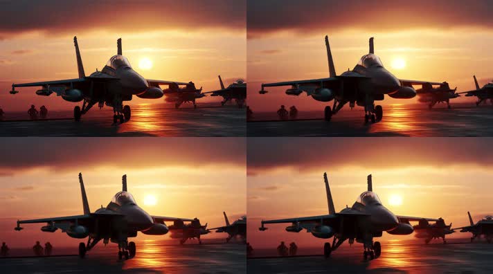 24.4k战斗机起飞降落夕阳唯美创意素材4k战斗机起飞降落夕阳唯美创意素材