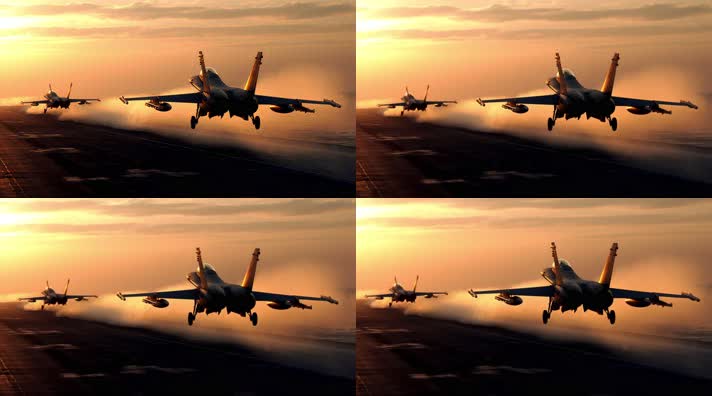 25.4k战斗机起飞降落夕阳唯美创意素材4k战斗机起飞降落夕阳唯美创意素材