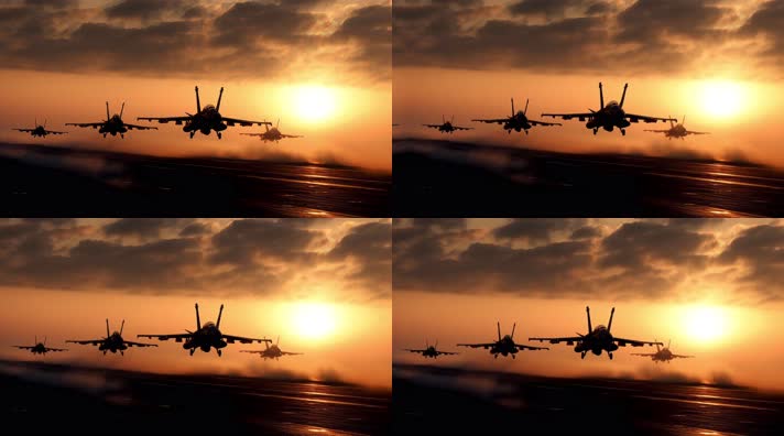 18.4k战斗机起飞降落夕阳唯美创意素材4k战斗机起飞降落夕阳唯美创意素材