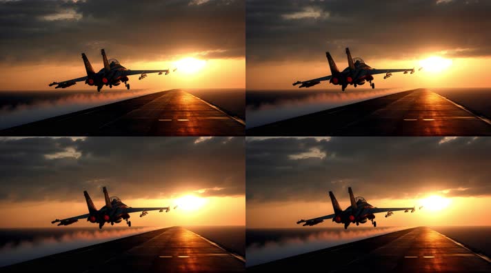 4k战斗机起飞降落夕阳唯美创意素材4k战斗机起飞降落夕阳唯美创意素材