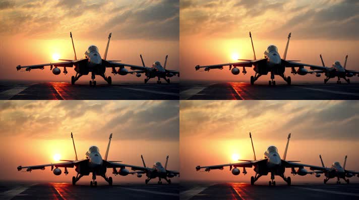 20.4k战斗机起飞降落夕阳唯美创意素材4k战斗机起飞降落夕阳唯美创意素材