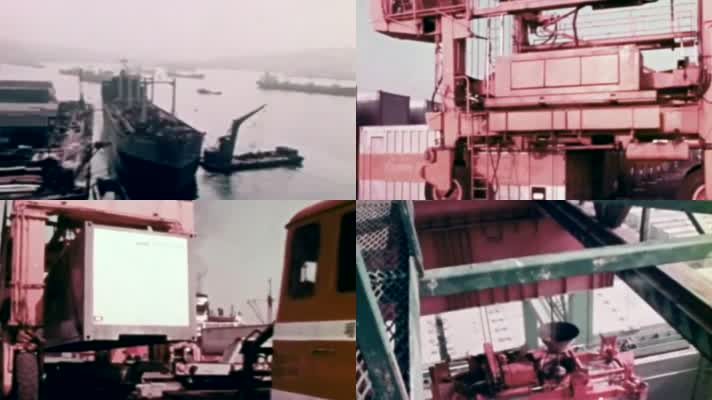 深圳广州港口货轮码头吊机航运进出口贸易