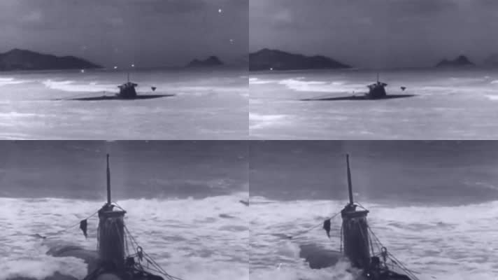 30年代二战海滩沙滩潜艇搁浅