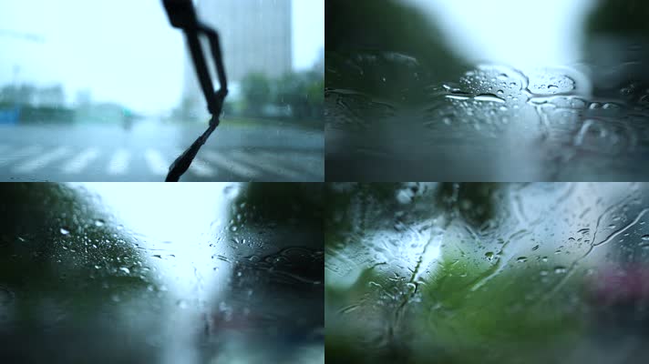 下雨车玻璃 雨滴 车玻璃上的雨滴 写意 