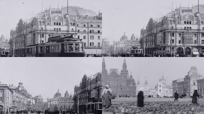 近代早期俄罗斯莫斯科红场城市有轨电车