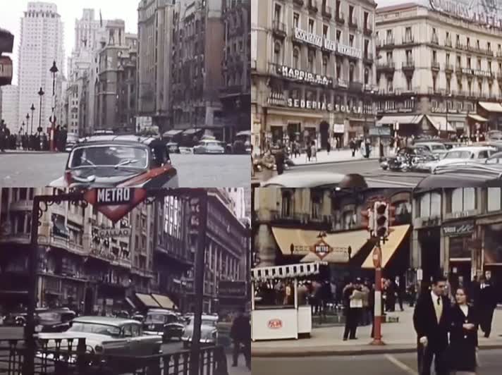 1953年西班牙首都马德里街景珍贵影像0
