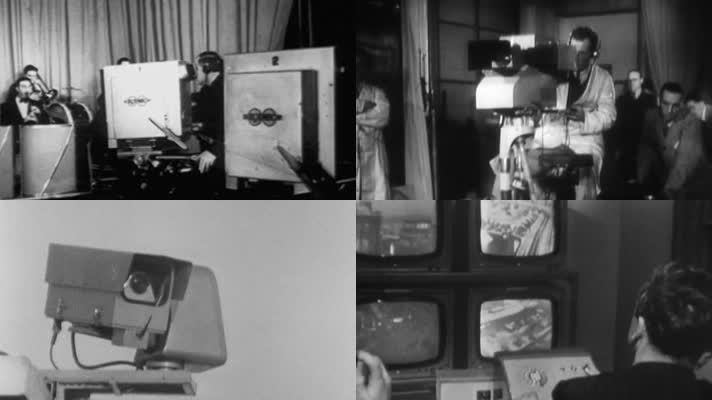 60年代视频摄像机监视器电视节目直播