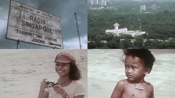 60年代新加坡沙滩海滩建筑街景风景