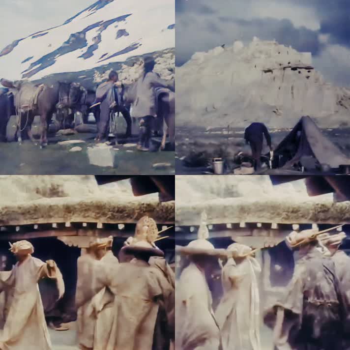 ｜1934年 ，西藏农民戴着面具跳舞祭拜