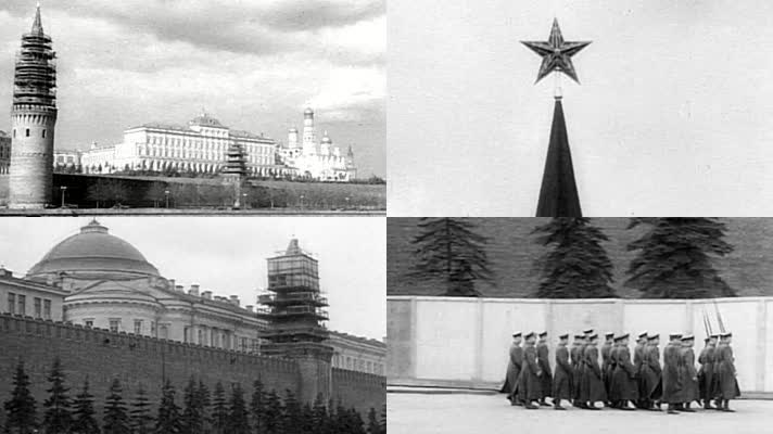 30年代莫斯科红场克里姆林宫建筑风景
