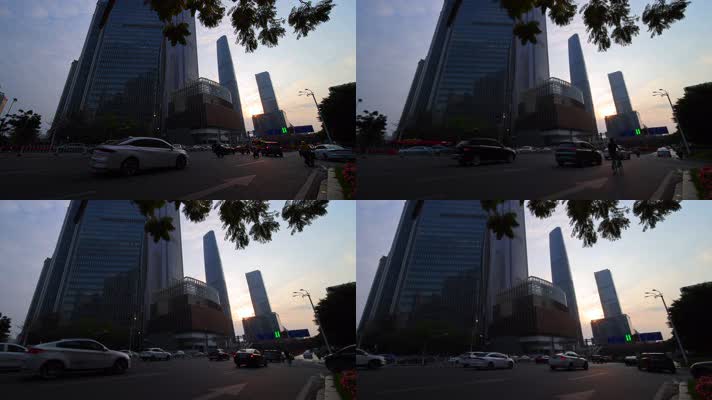 广州CBD城市车流慢镜