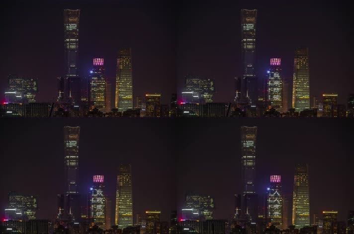 北京CBD夜晚延时摄影