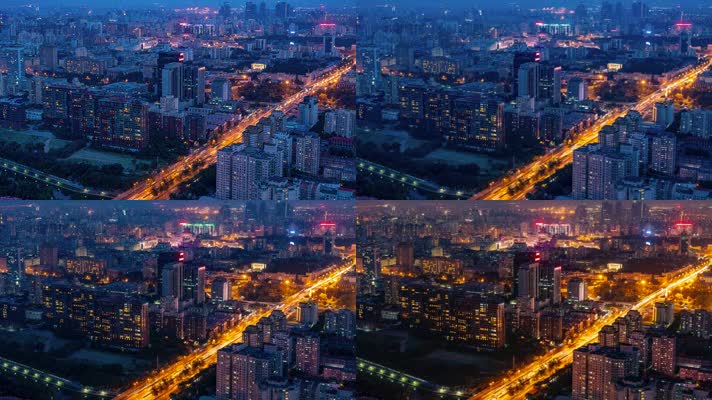夜色北京西三环中路延时