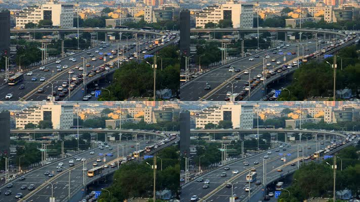 北京西直门桥高峰期车流