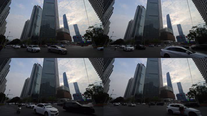 广州城市慢镜头车流 