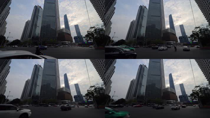 广州城市慢镜头车流 