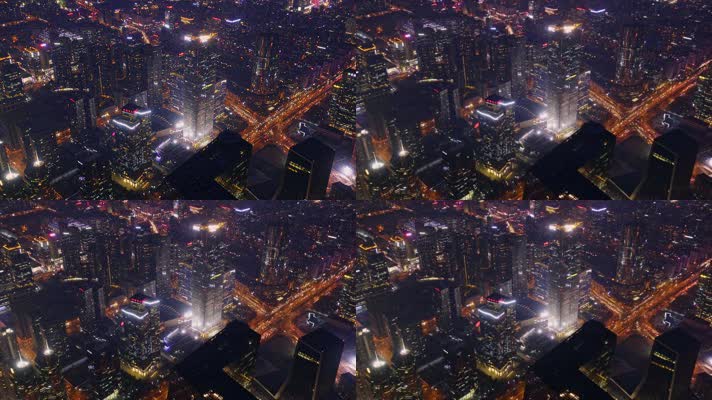北京CBD俯视夜景延时视频