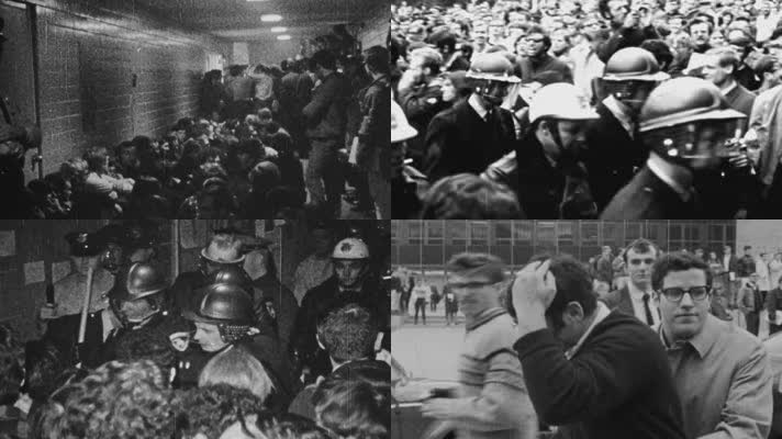 越南战争青年大学生抗议军警暴力镇压执法