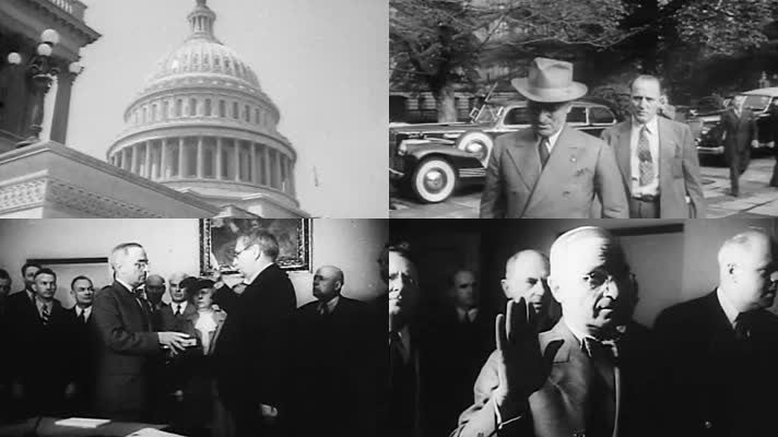 美国华盛顿白宫国会山杜鲁门宣誓就职总统